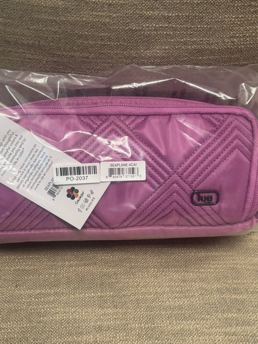 Lug Seaplane Cosmetic Pouch Açaí Berry New